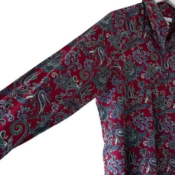 Foxcroft Paisley Button Down Bohemian Wrinkle Free Collar Long Sleeves M #2240 - Picture 4 of 13